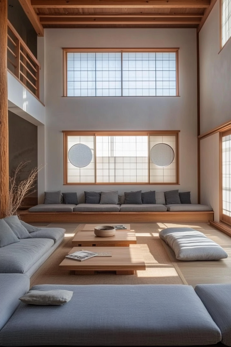 21. Minimalist Japandi Fusion (Gray Living Room Ideas) - Gray Living Room Ideas