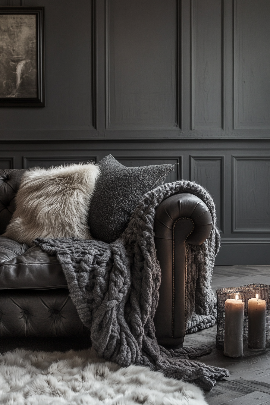 26. Layered Texture Heaven (Gray Living Room Ideas) - Gray Living Room Ideas