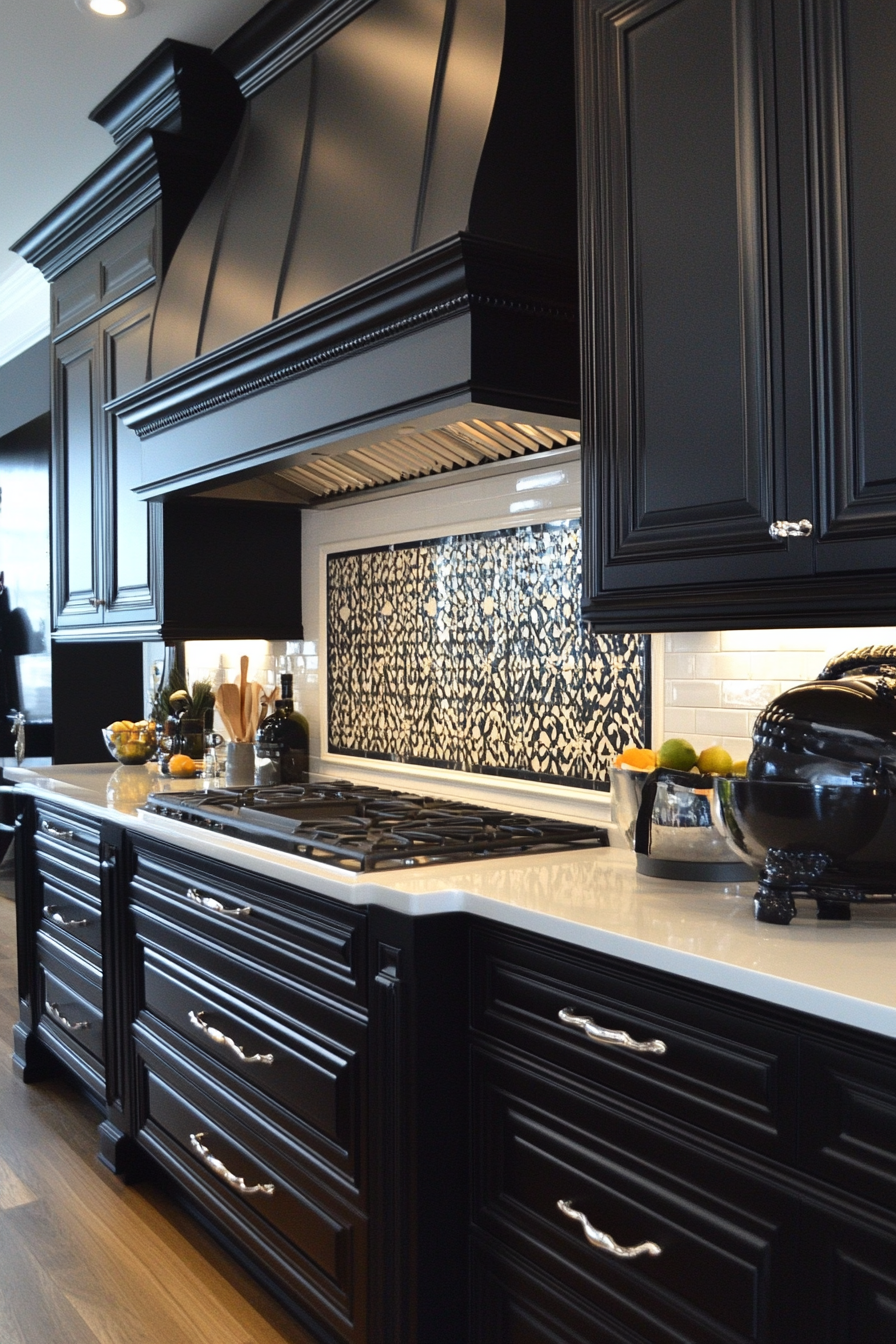 4. Black and White Contrast (Black Kitchen Ideas) - Black Kitchen Ideas