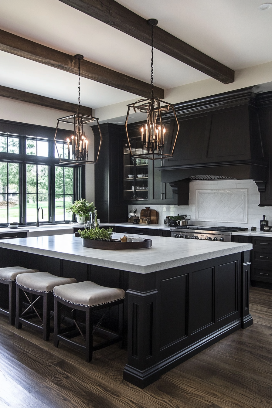 14. Open Concept Harmony (Black Kitchen Ideas) - Black Kitchen Ideas