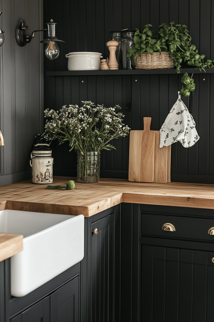 27. Contemporary Country Style (Black Kitchen Ideas) - Black Kitchen Ideas