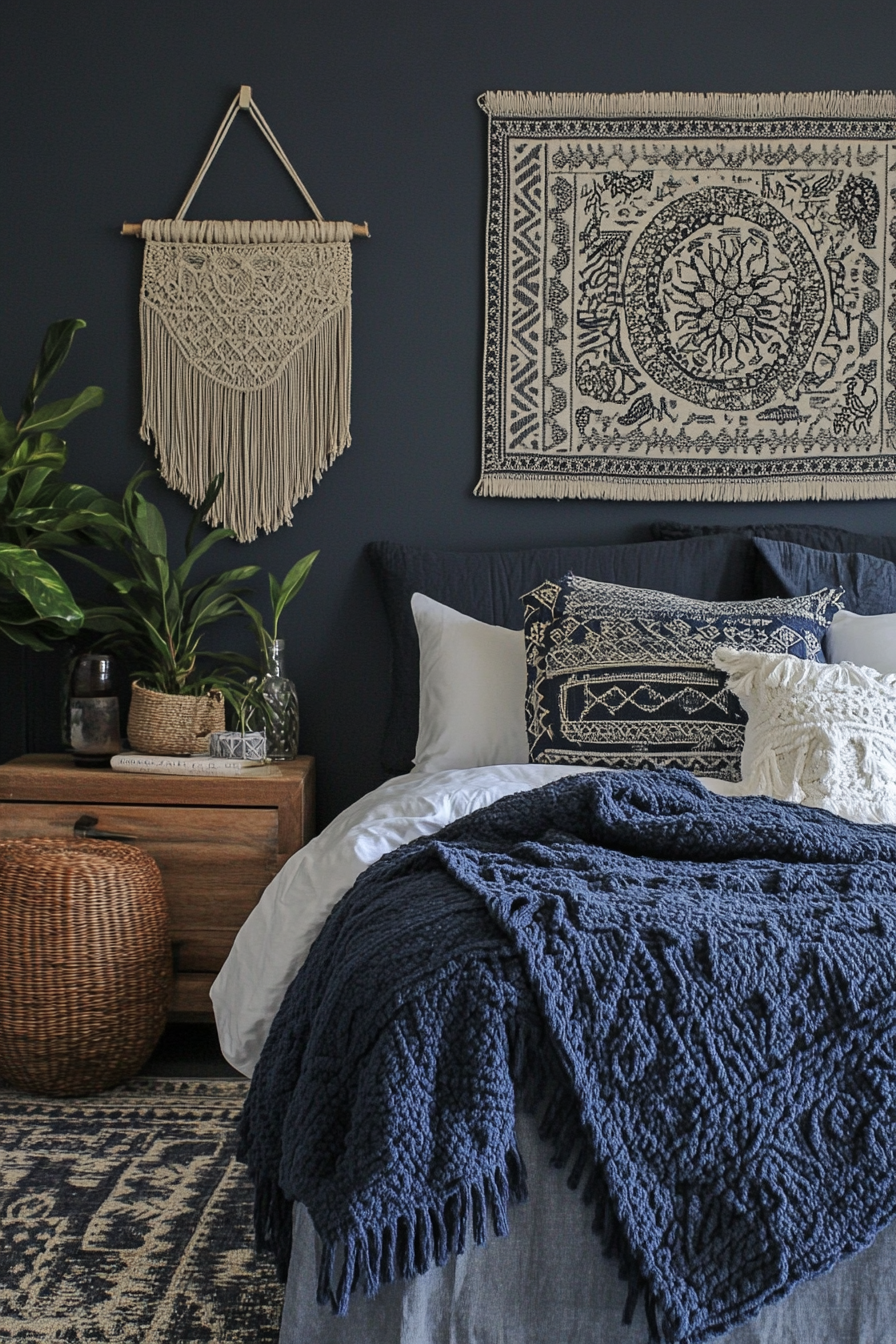 10. Bohemian Escape (Navy Blue And Gray Bedroom Ideas) - Navy Blue And Gray Bedroom Ideas