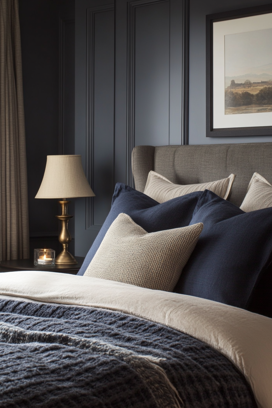 21. Warm and Inviting (Navy Blue And Gray Bedroom Ideas) - Navy Blue And Gray Bedroom Ideas