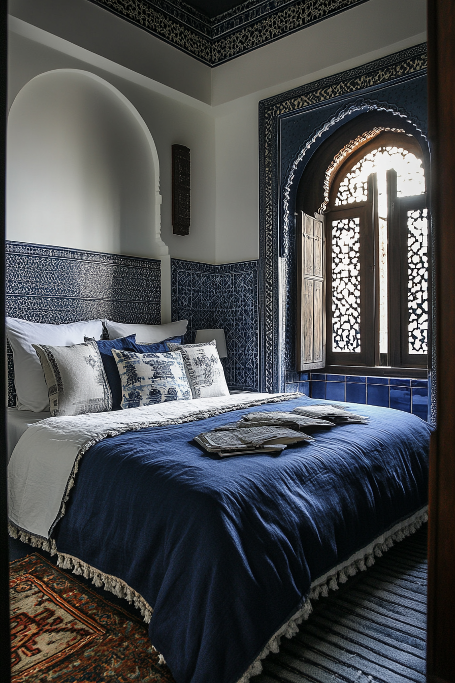 27. Global Fusion (Navy Blue And Gray Bedroom Ideas) - Navy Blue And Gray Bedroom Ideas