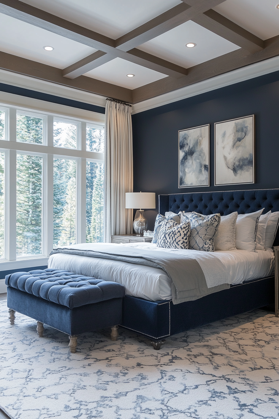 6. Dark Denim Casual Comfort (Dark Blue Bedroom Ideas) - Dark Blue Bedroom Ideas