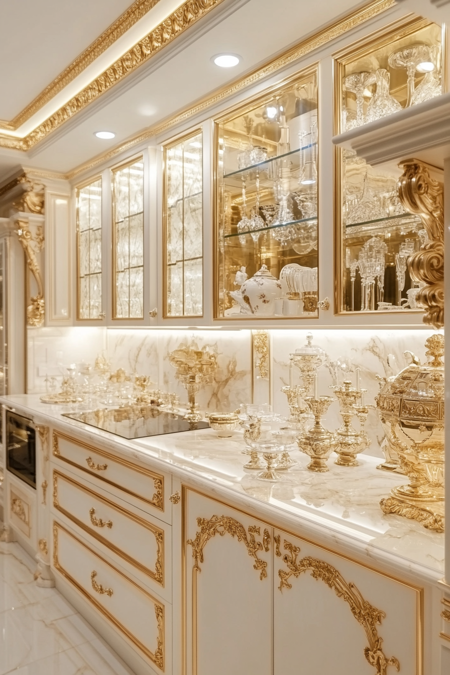 4. Ivory and Gold Timelessness (Victorian Style Kitchen Ideas) - Victorian Style Kitchen Ideas
