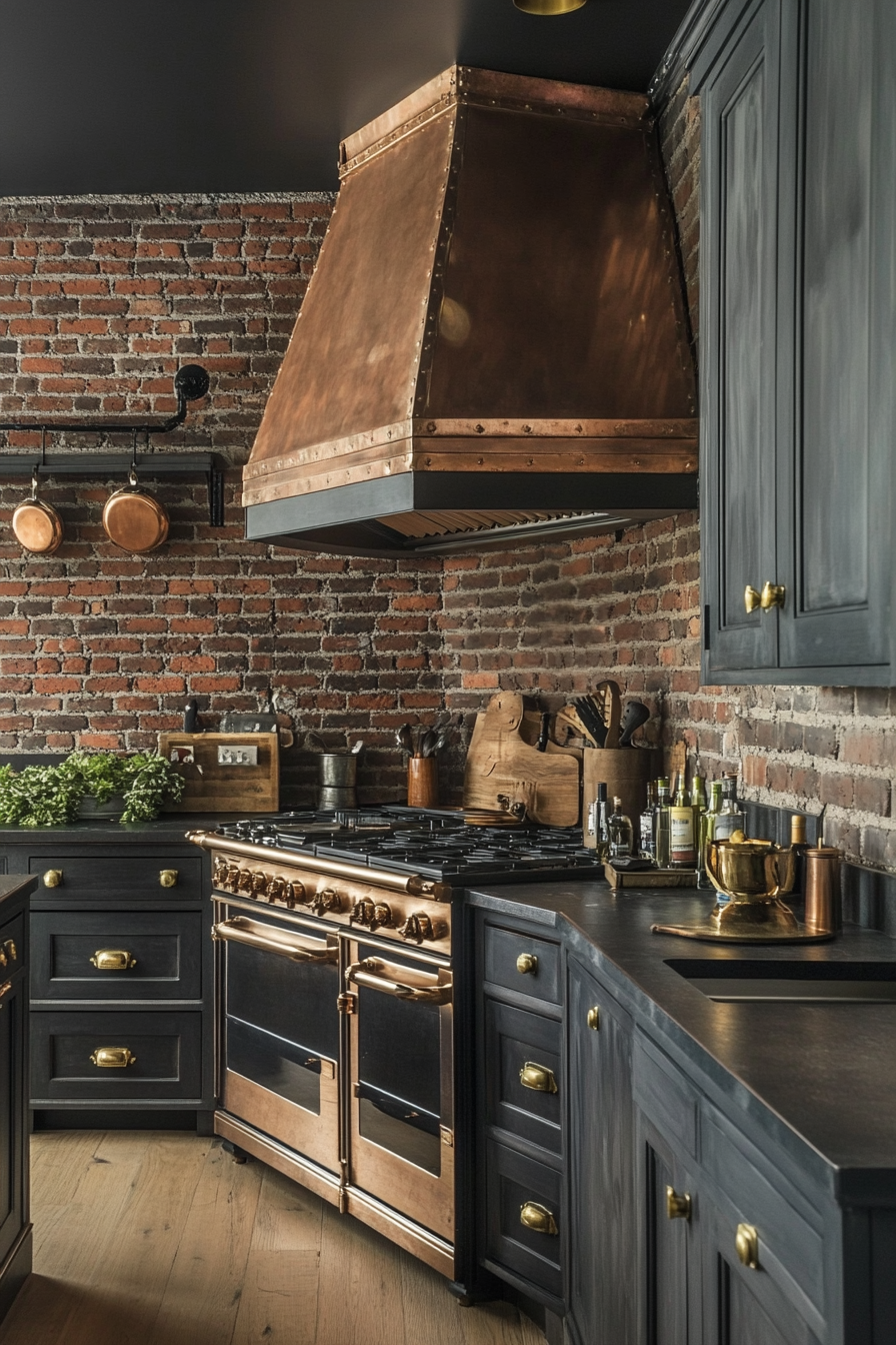 8. Charcoal and Copper Refinement (Victorian Style Kitchen Ideas) - Victorian Style Kitchen Ideas