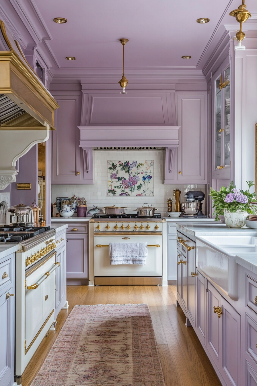 15. Dusky Lavender Serenity (Victorian Style Kitchen Ideas) - Victorian Style Kitchen Ideas
