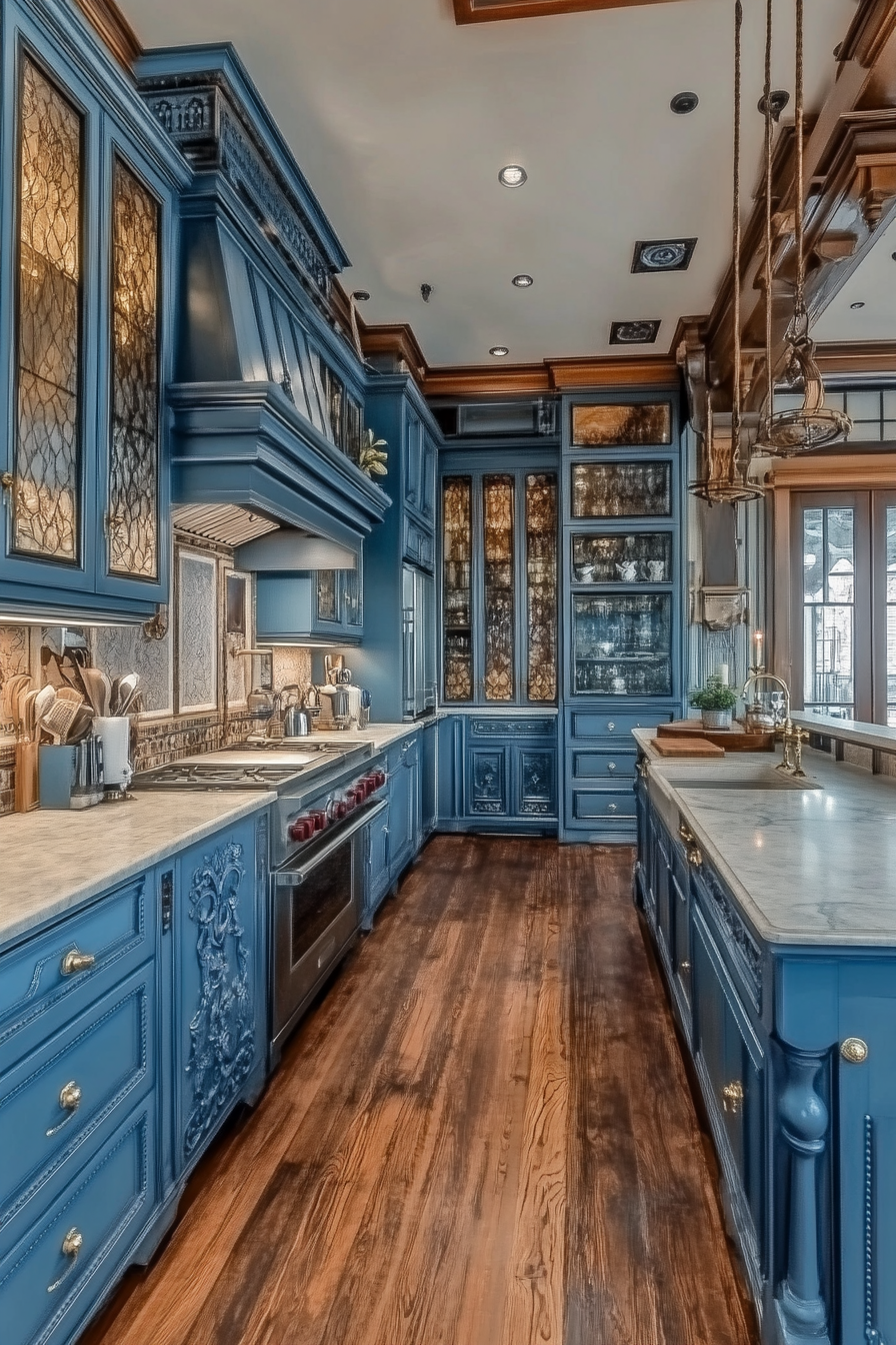 17. Wedgewood Blue Delight (Victorian Style Kitchen Ideas) - Victorian Style Kitchen Ideas