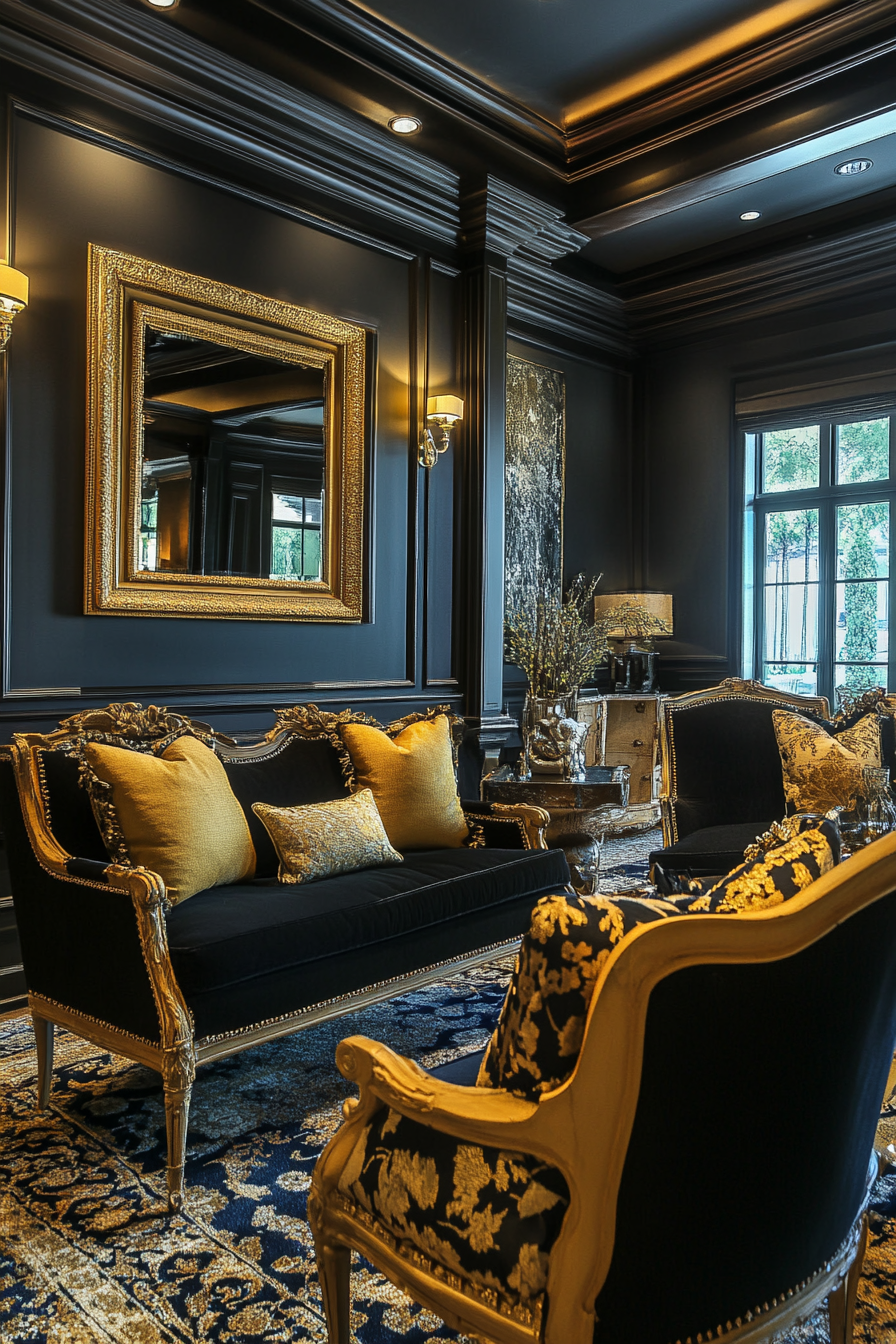 9. Eclectic Elegance (Black And Gold Living Room Ideas) - Black And Gold Living Room Ideas