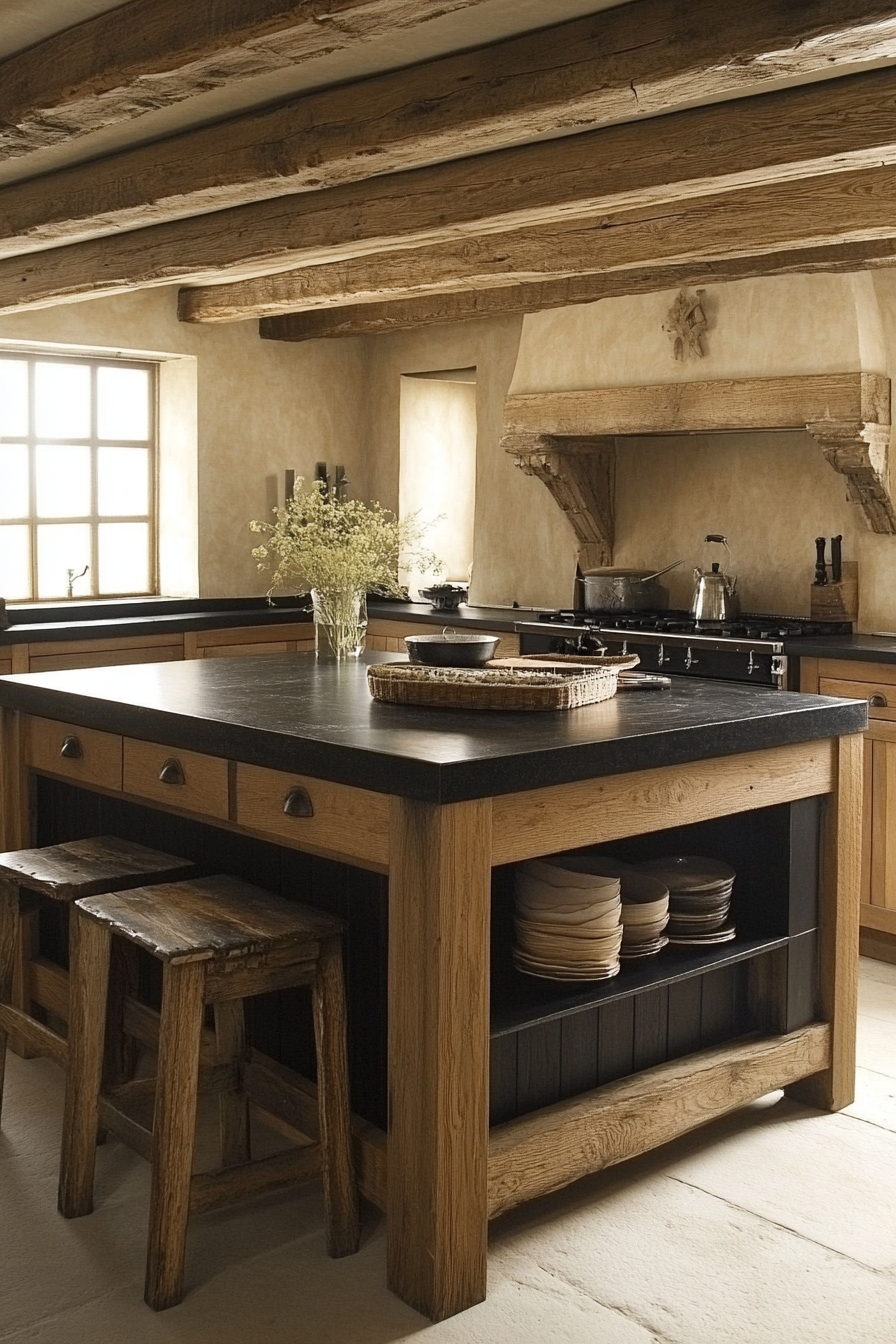 2. Modern Rustic Elegance (Rustic Kitchen Island Ideas) - Rustic Kitchen Island Ideas