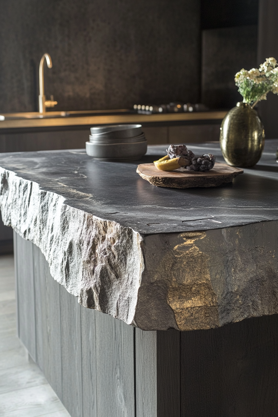 21. Ash Gray Refinement (Rustic Kitchen Island Ideas) - Rustic Kitchen Island Ideas