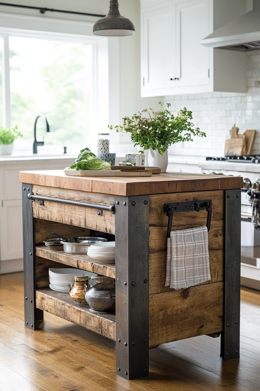 23. Artisan Blacksmith Touch (Rustic Kitchen Island Ideas) - Rustic Kitchen Island Ideas