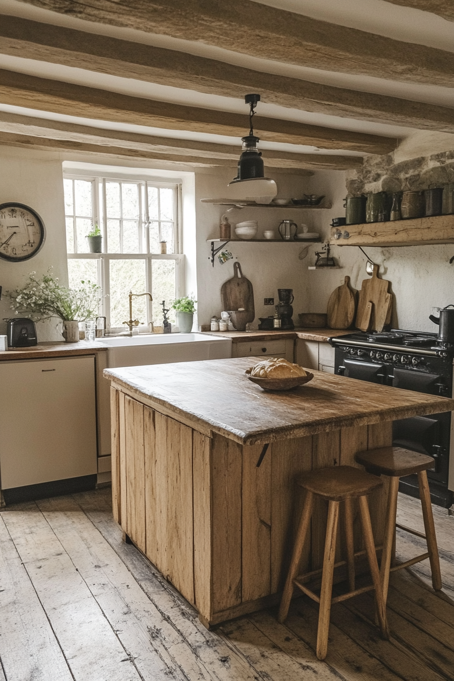 24. Golden Oak Splendor (Rustic Kitchen Island Ideas) - Rustic Kitchen Island Ideas