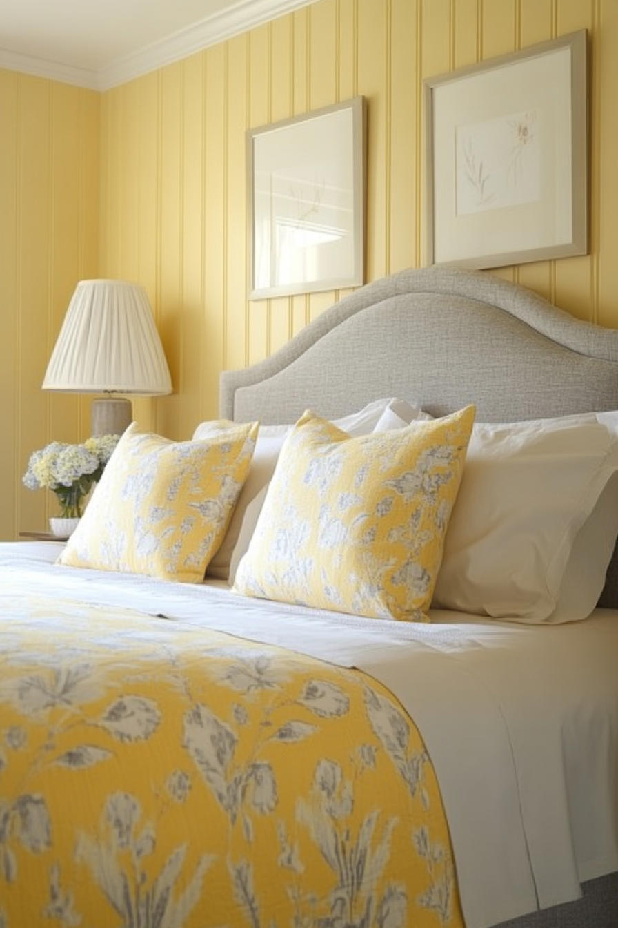 1. Golden Dawn Retreat (Yellow And Gray Bedroom Ideas) - Yellow And Gray Bedroom Ideas