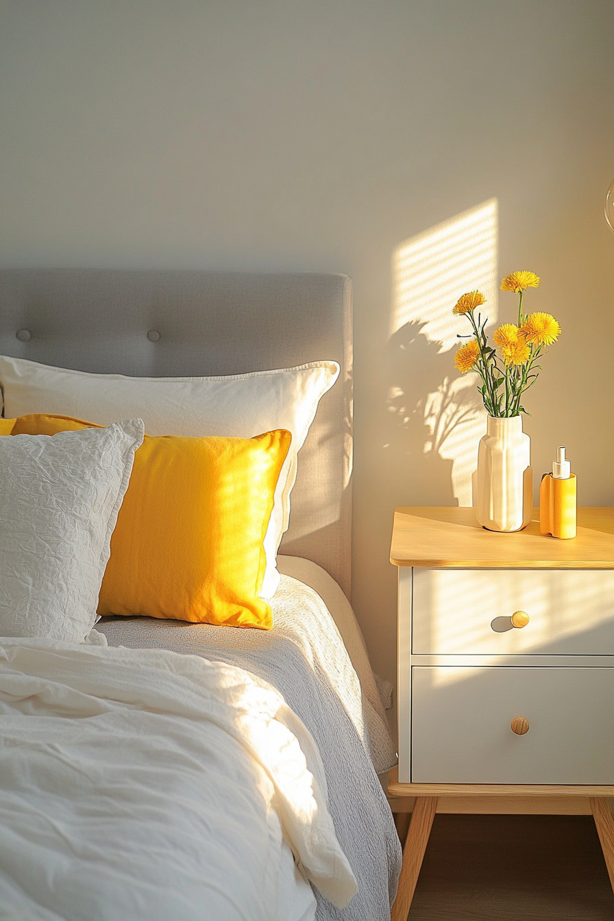 3. Sunlit Scandi Escape (Yellow And Gray Bedroom Ideas) - Yellow And Gray Bedroom Ideas