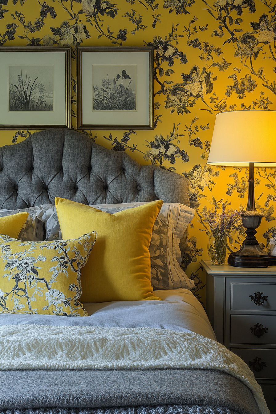 5. Vintage Lemon & Slate (Yellow And Gray Bedroom Ideas) - Yellow And Gray Bedroom Ideas