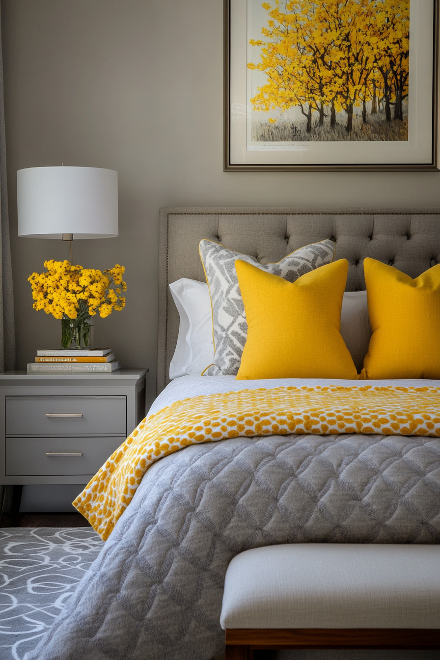 15. Playful Citrine Pop (Yellow And Gray Bedroom Ideas) - Yellow And Gray Bedroom Ideas