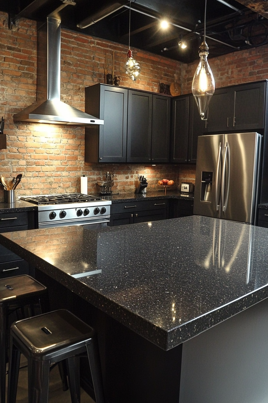 5. Bold Industrial Edge (Granite Countertops Kitchen Ideas) - Granite Countertops Kitchen Ideas