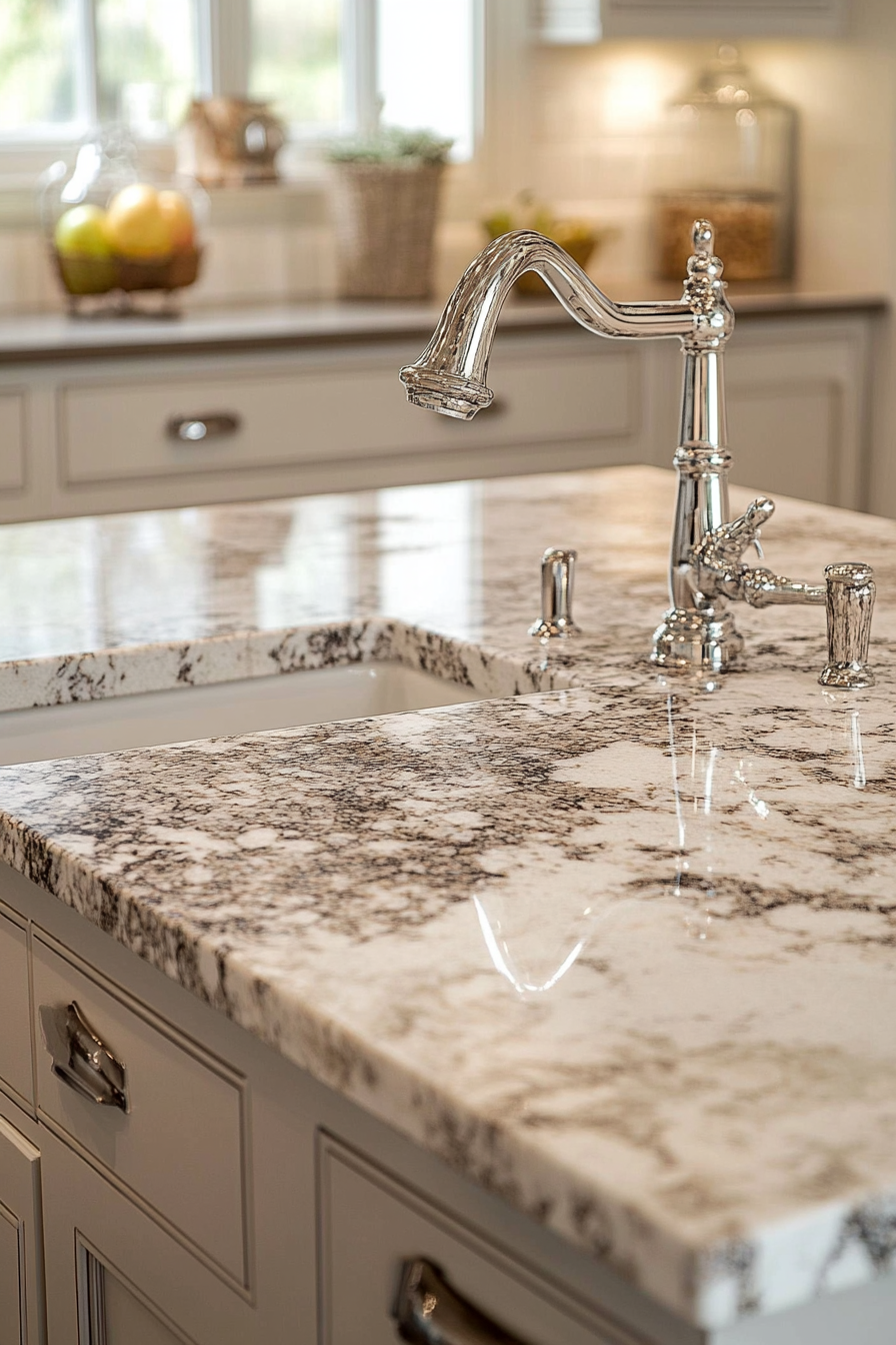 17. Soft Neutral Elegance (Granite Countertops Kitchen Ideas) - Granite Countertops Kitchen Ideas