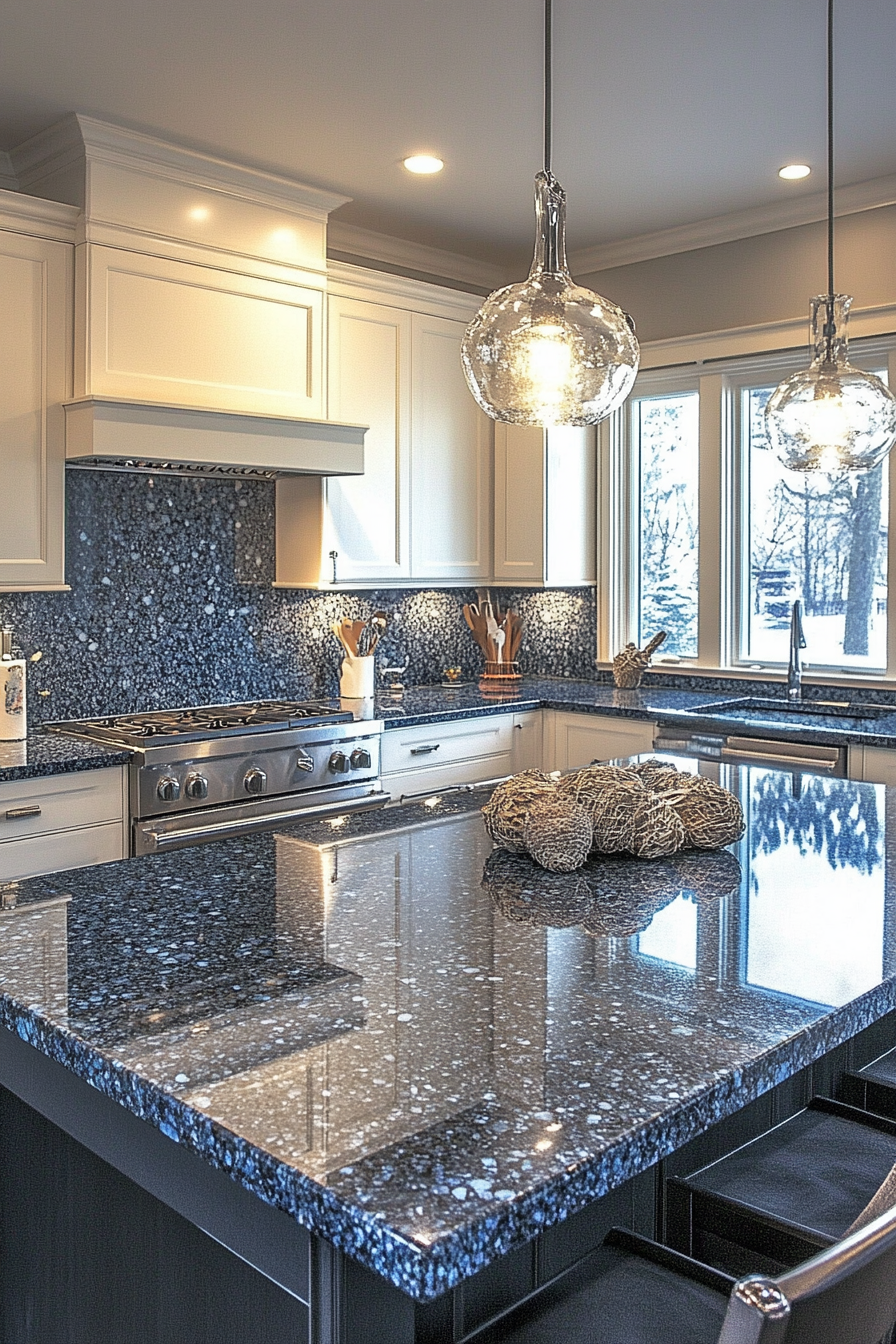 22. Daring Modern Contrast (Granite Countertops Kitchen Ideas) - Granite Countertops Kitchen Ideas