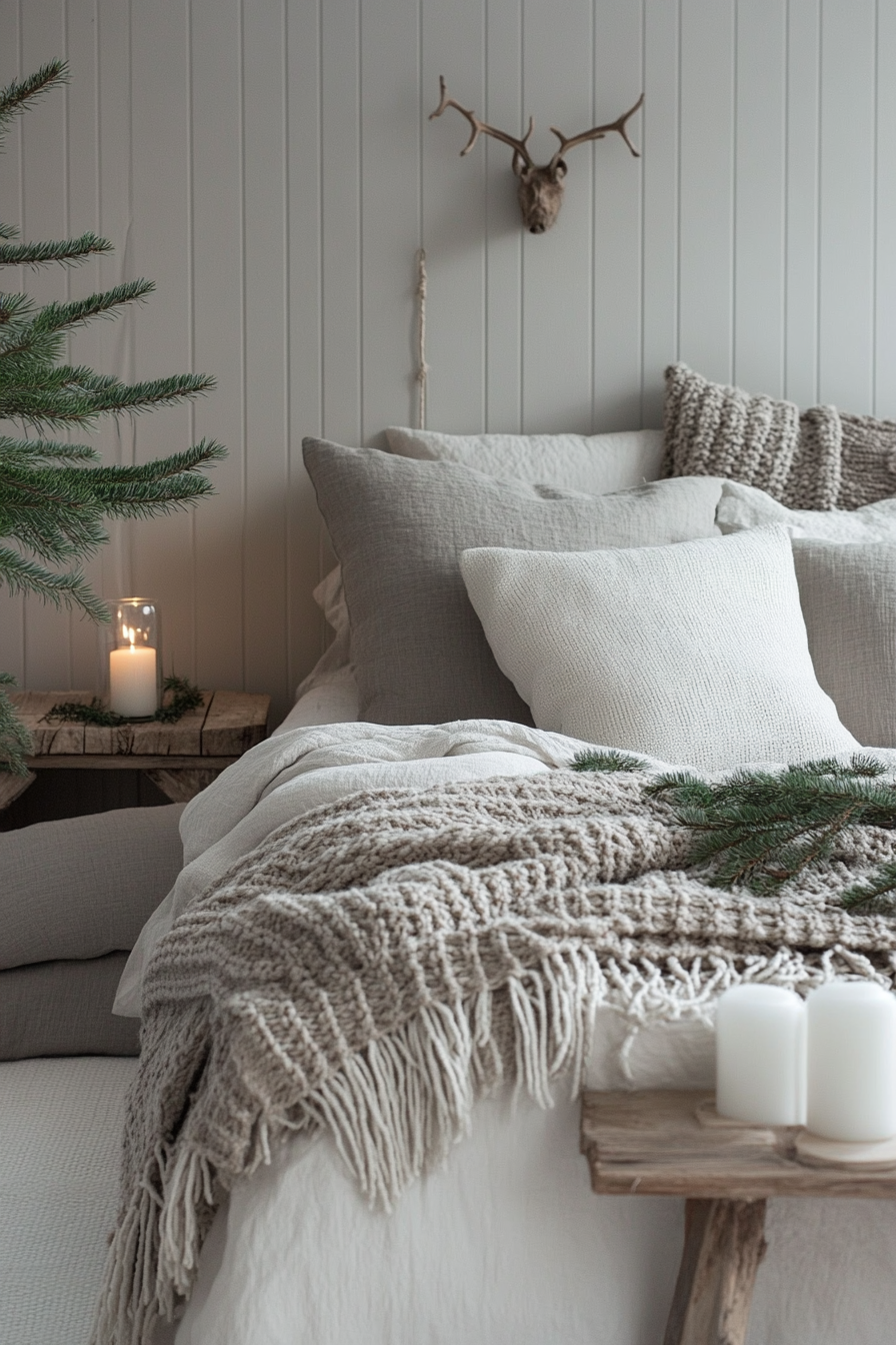 4. Scandinavian Cozy Cabin (Christmas Bedroom Ideas) - Christmas Bedroom Ideas