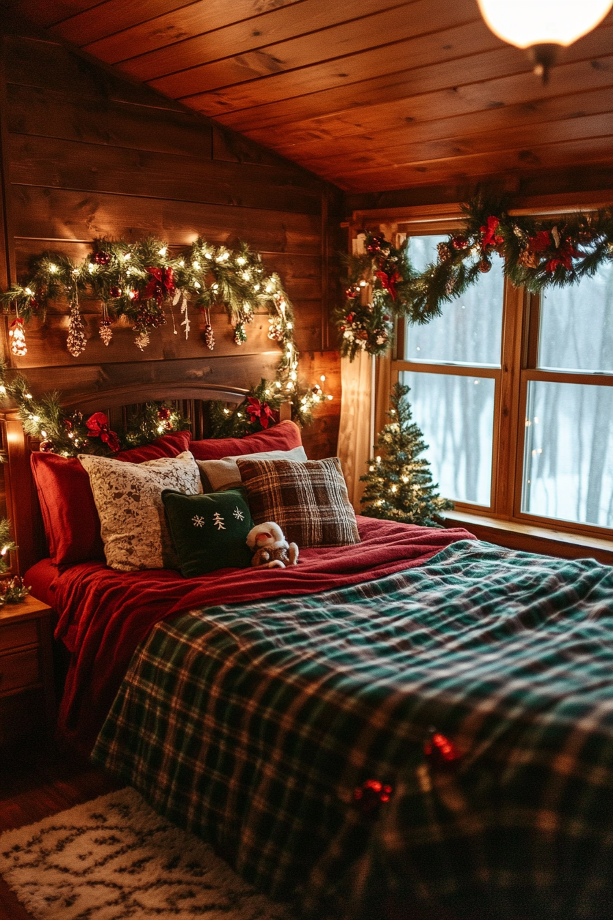 5. Rustic Woodland Charm (Christmas Bedroom Ideas) - Christmas Bedroom Ideas