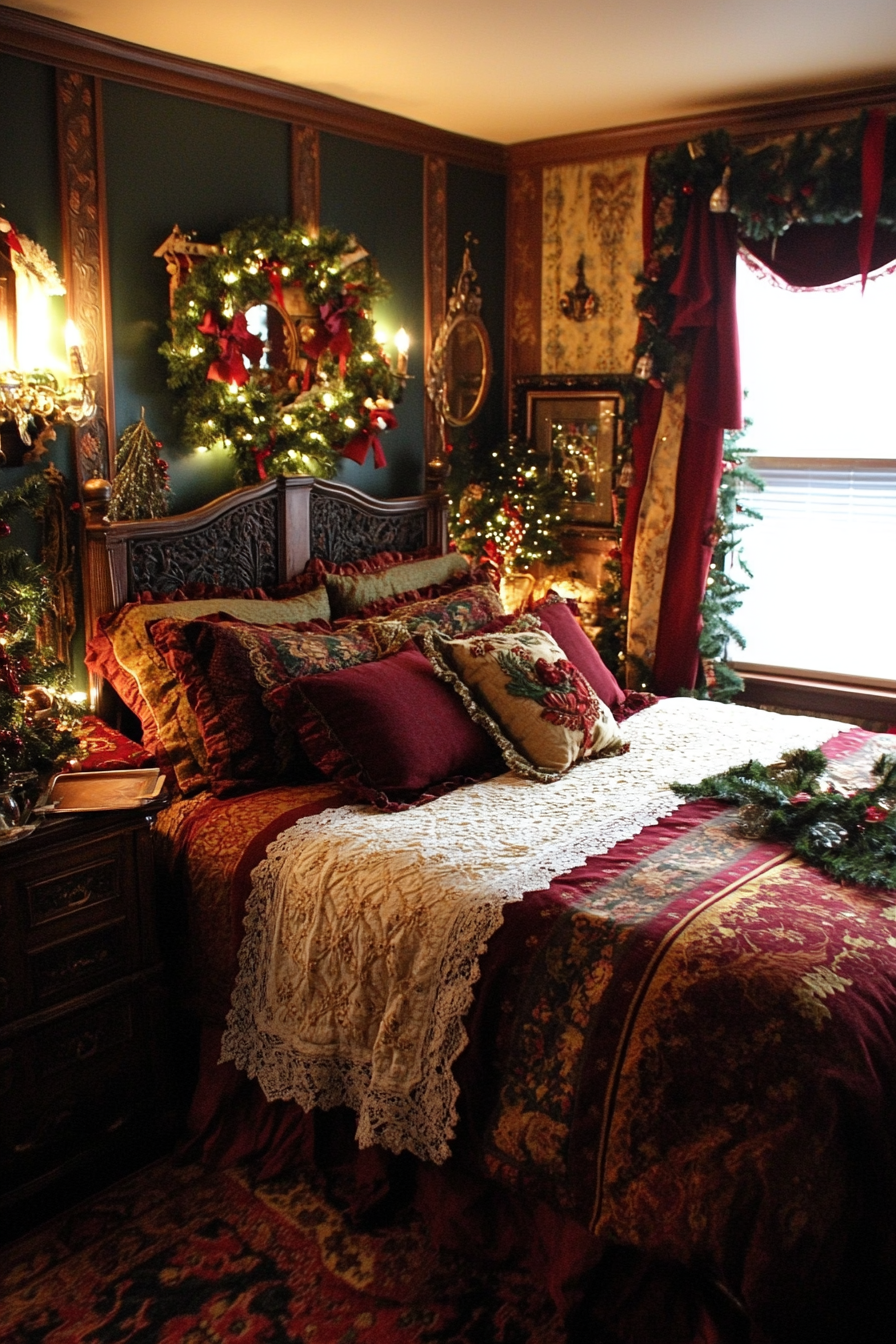 12. Victorian Christmas Elegance (Christmas Bedroom Ideas) - Christmas Bedroom Ideas