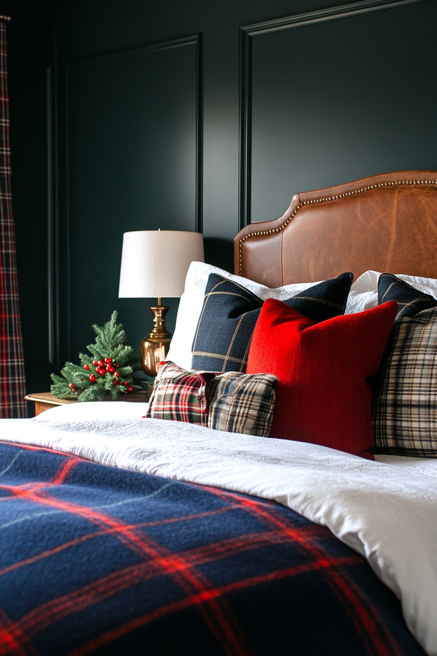 14. Tartan & Tweed Winter Comfort (Christmas Bedroom Ideas) - Christmas Bedroom Ideas