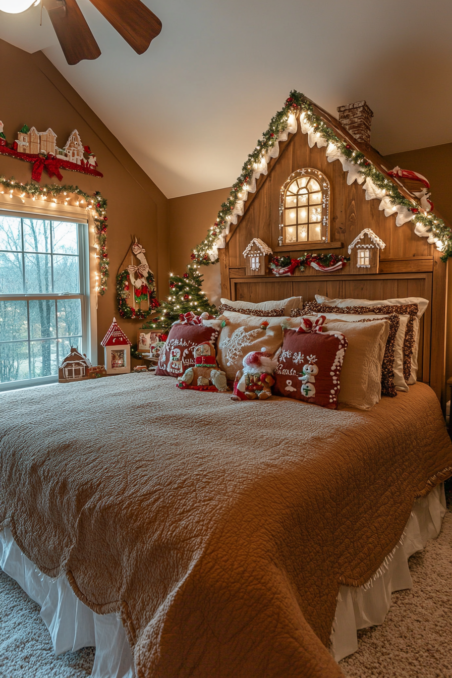 16. Gingerbread Cottage Whimsy (Christmas Bedroom Ideas) - Christmas Bedroom Ideas