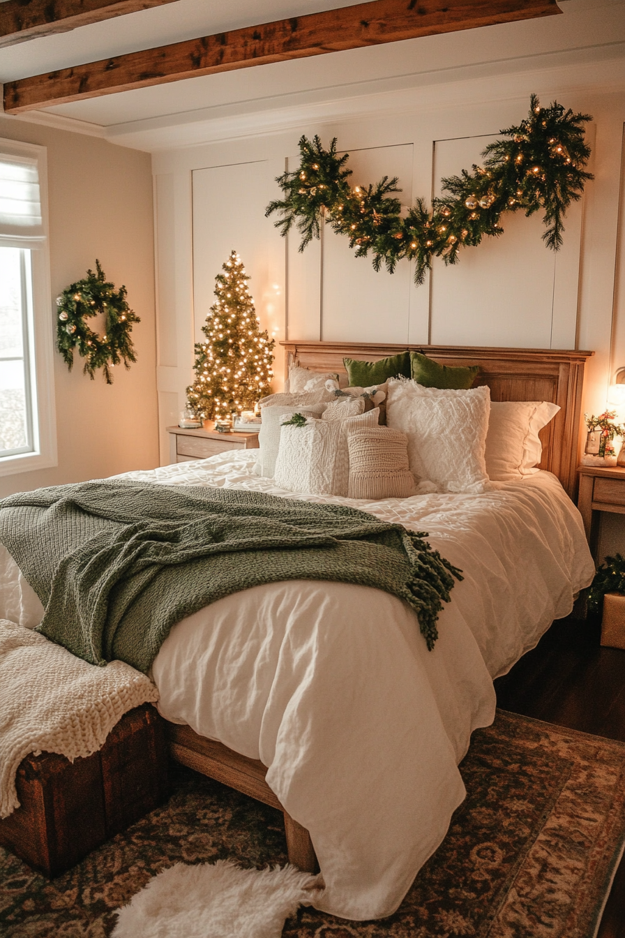 17. Mistletoe Kiss Christmas Charm (Christmas Bedroom Ideas) - Christmas Bedroom Ideas