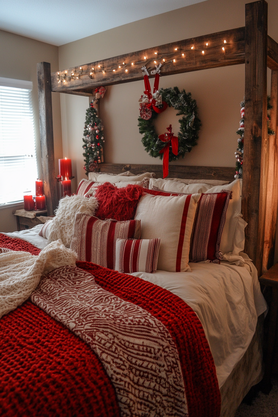 27. Peppermint Hot Cocoa Nook (Christmas Bedroom Ideas) - Christmas Bedroom Ideas