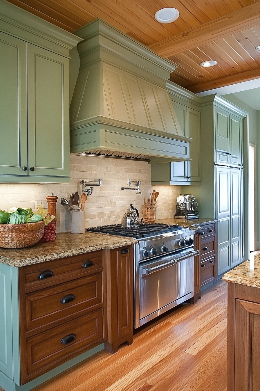 3. Two-Tone Elegance (Oak Cabinets Kitchen Ideas) - Oak Cabinets Kitchen Ideas
