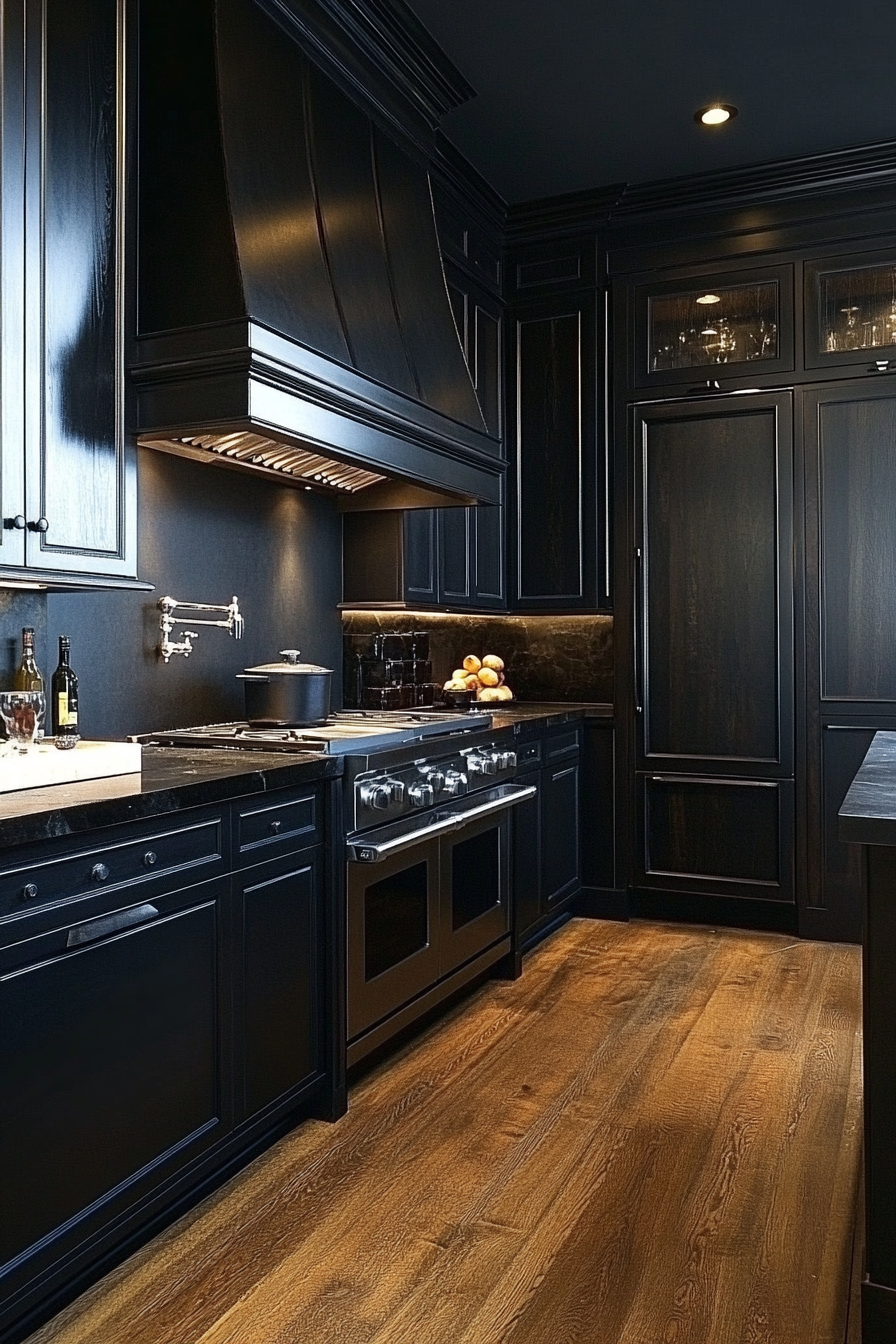 10. Bold and Blackened (Oak Cabinets Kitchen Ideas) - Oak Cabinets Kitchen Ideas
