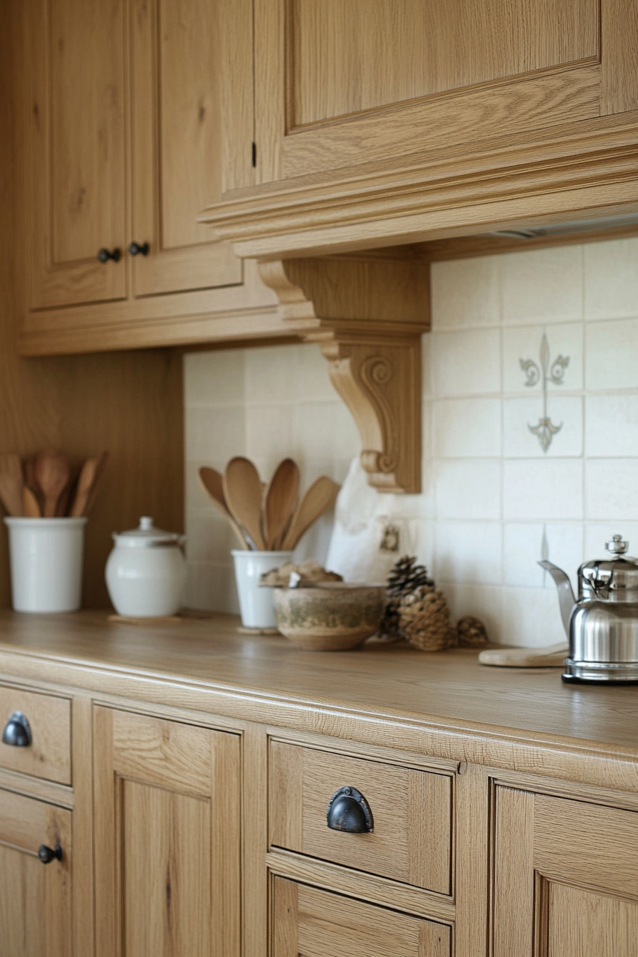 11. French Country Elegance (Oak Cabinets Kitchen Ideas) - Oak Cabinets Kitchen Ideas