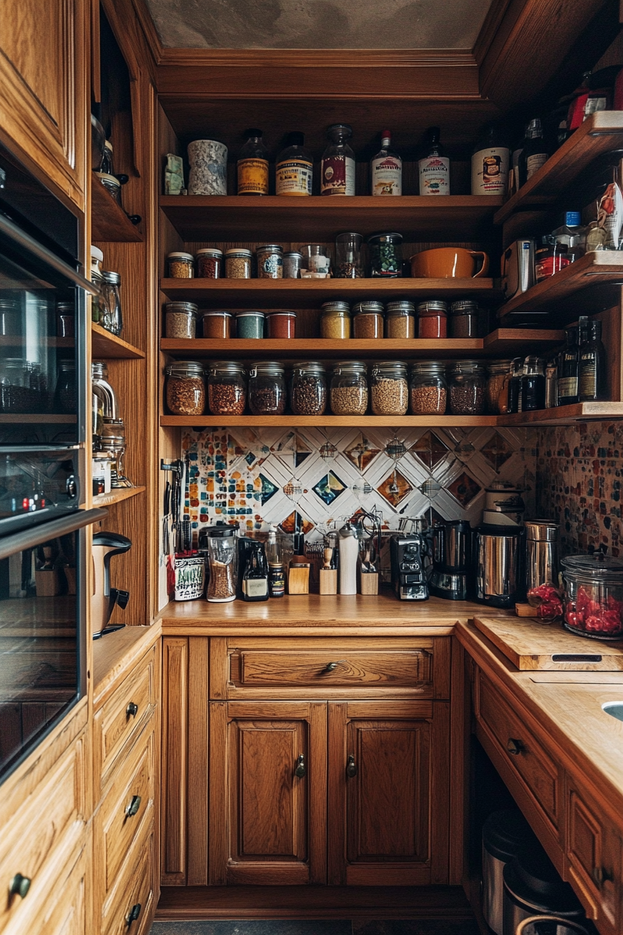 13. Eclectic Fusion (Oak Cabinets Kitchen Ideas) - Oak Cabinets Kitchen Ideas