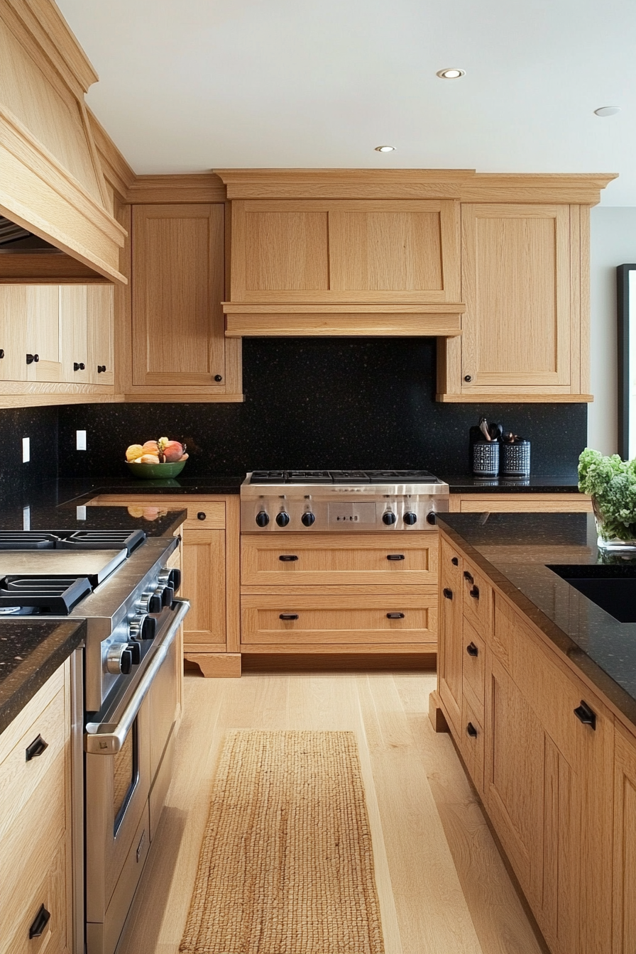 15. Contemporary Contrast (Oak Cabinets Kitchen Ideas) - Oak Cabinets Kitchen Ideas