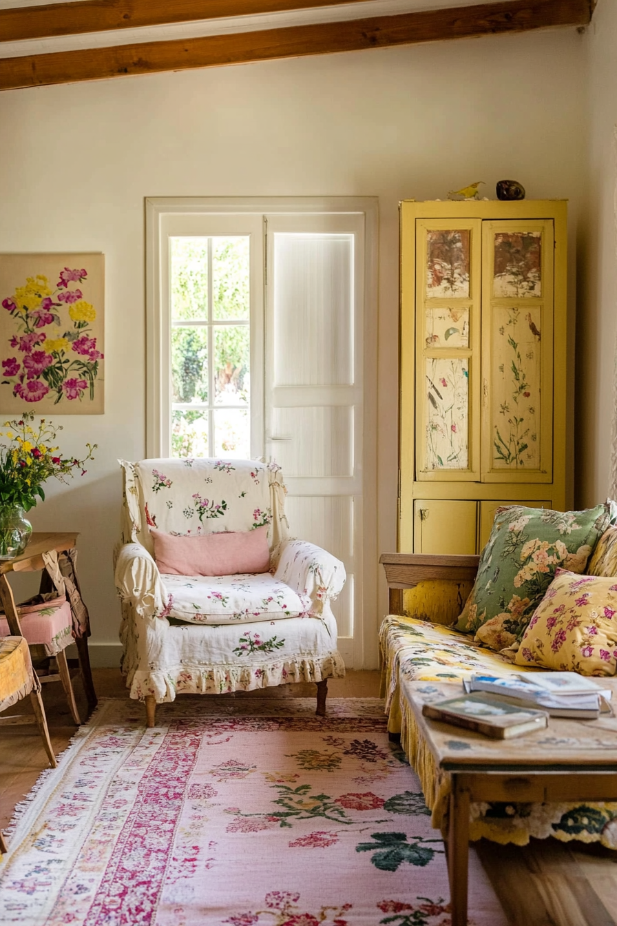 9. Cottagecore Vintage Delight (Vintage Living Room Ideas) - Vintage Living Room Ideas