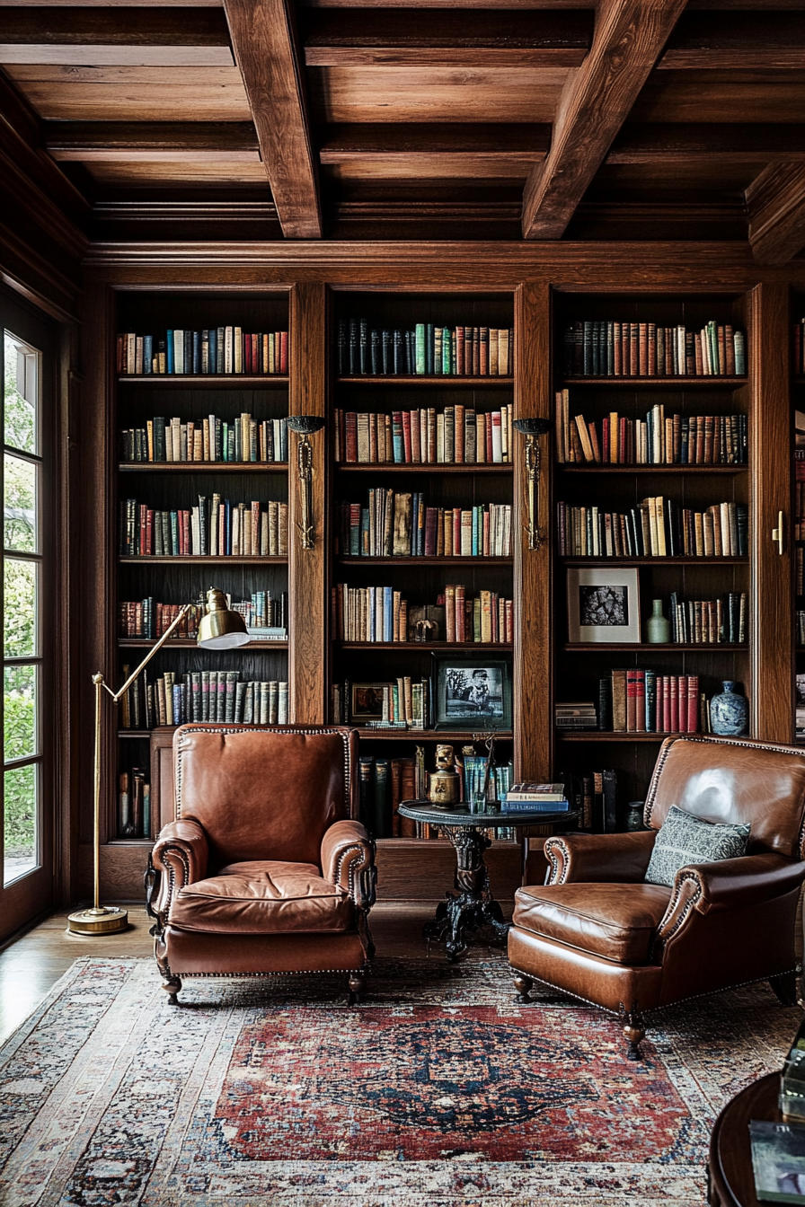 19. Antique Library-Inspired Living Room (Vintage Living Room Ideas) - Vintage Living Room Ideas