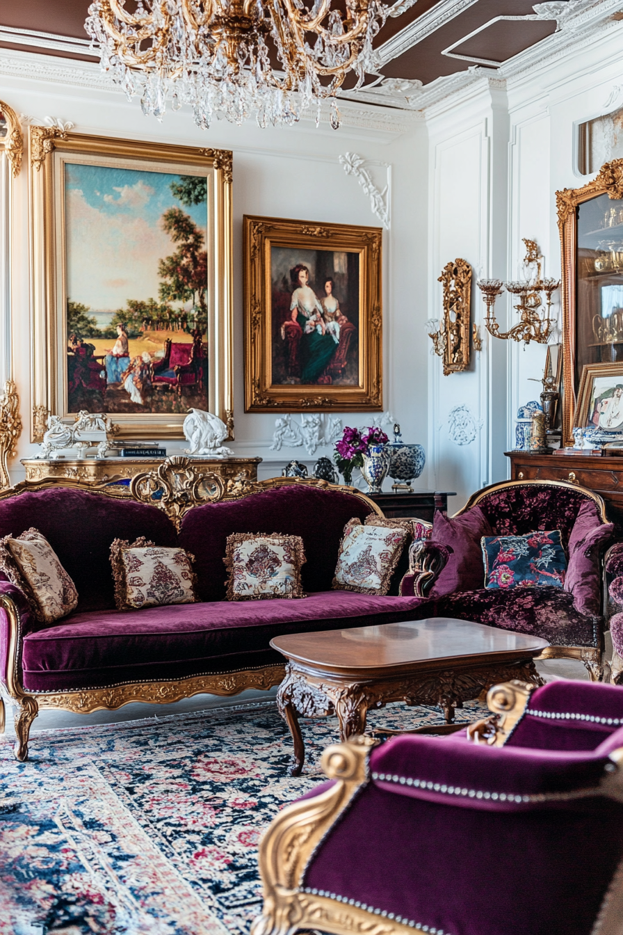 27. European Baroque Grandeur (Vintage Living Room Ideas) - Vintage Living Room Ideas