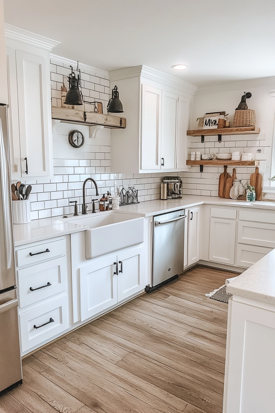 1. Classic White Farmhouse (Farmhouse Kitchen Ideas) - Farmhouse Kitchen Ideas