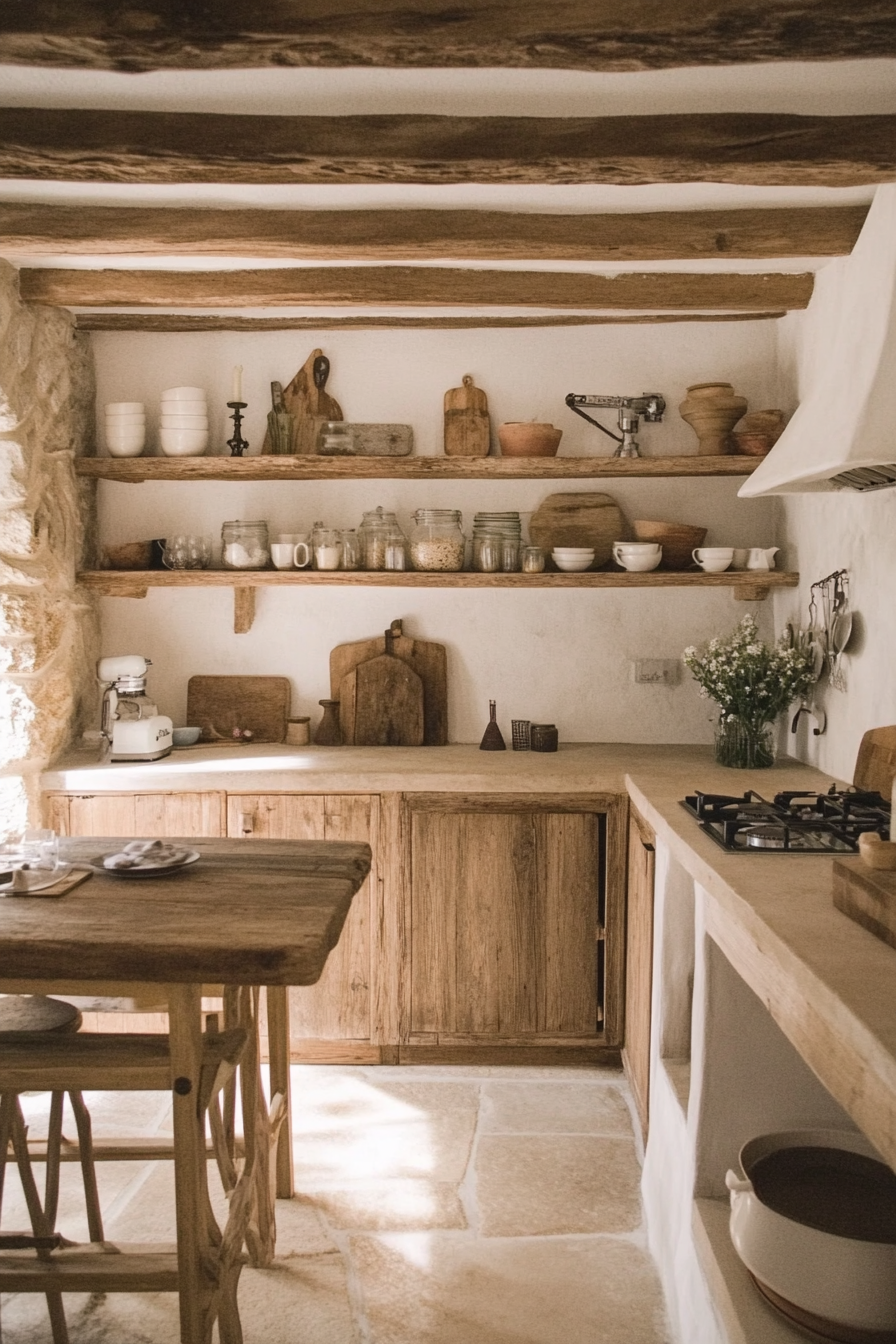 2. Rustic Wood Accents (Farmhouse Kitchen Ideas) - Farmhouse Kitchen Ideas