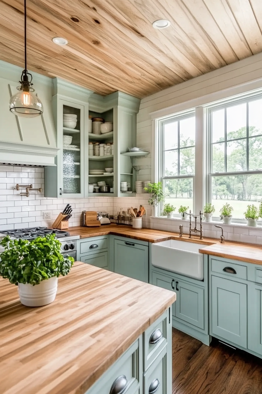 6. Butcher Block Countertops (Farmhouse Kitchen Ideas) - Farmhouse Kitchen Ideas