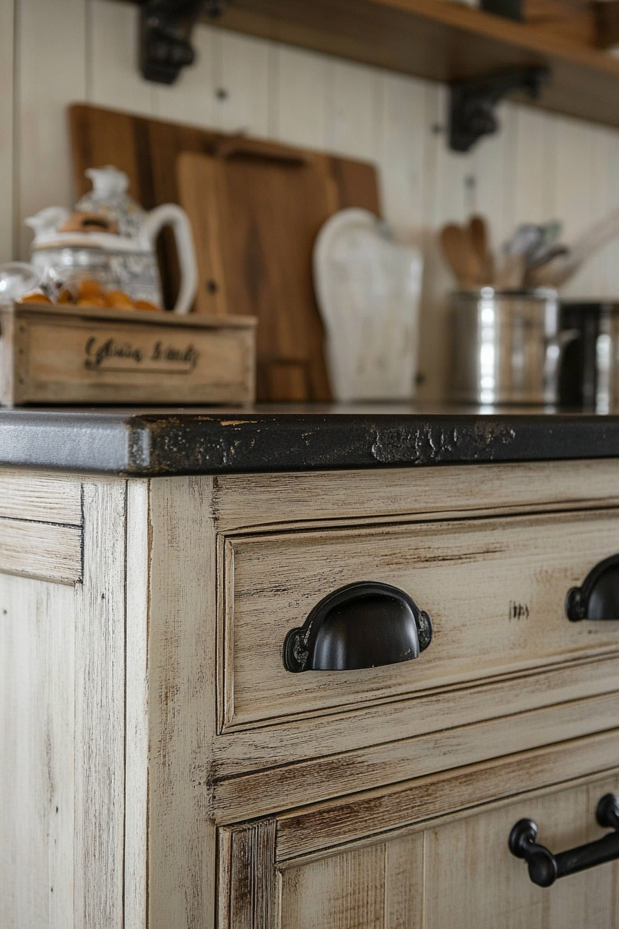 18. Wrought Iron Hardware (Farmhouse Kitchen Ideas) - Farmhouse Kitchen Ideas