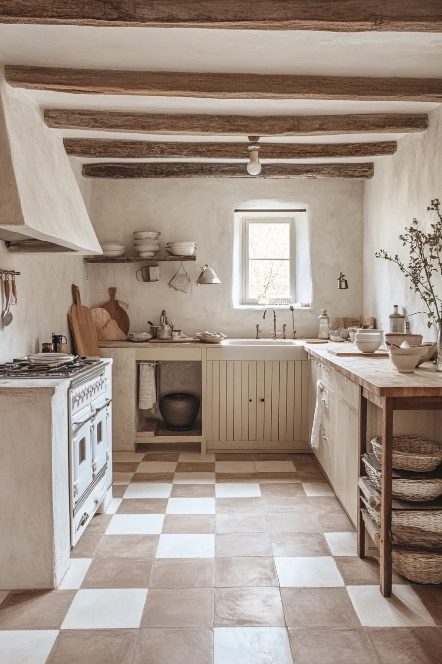 20. Checkerboard Flooring (Farmhouse Kitchen Ideas) - Farmhouse Kitchen Ideas