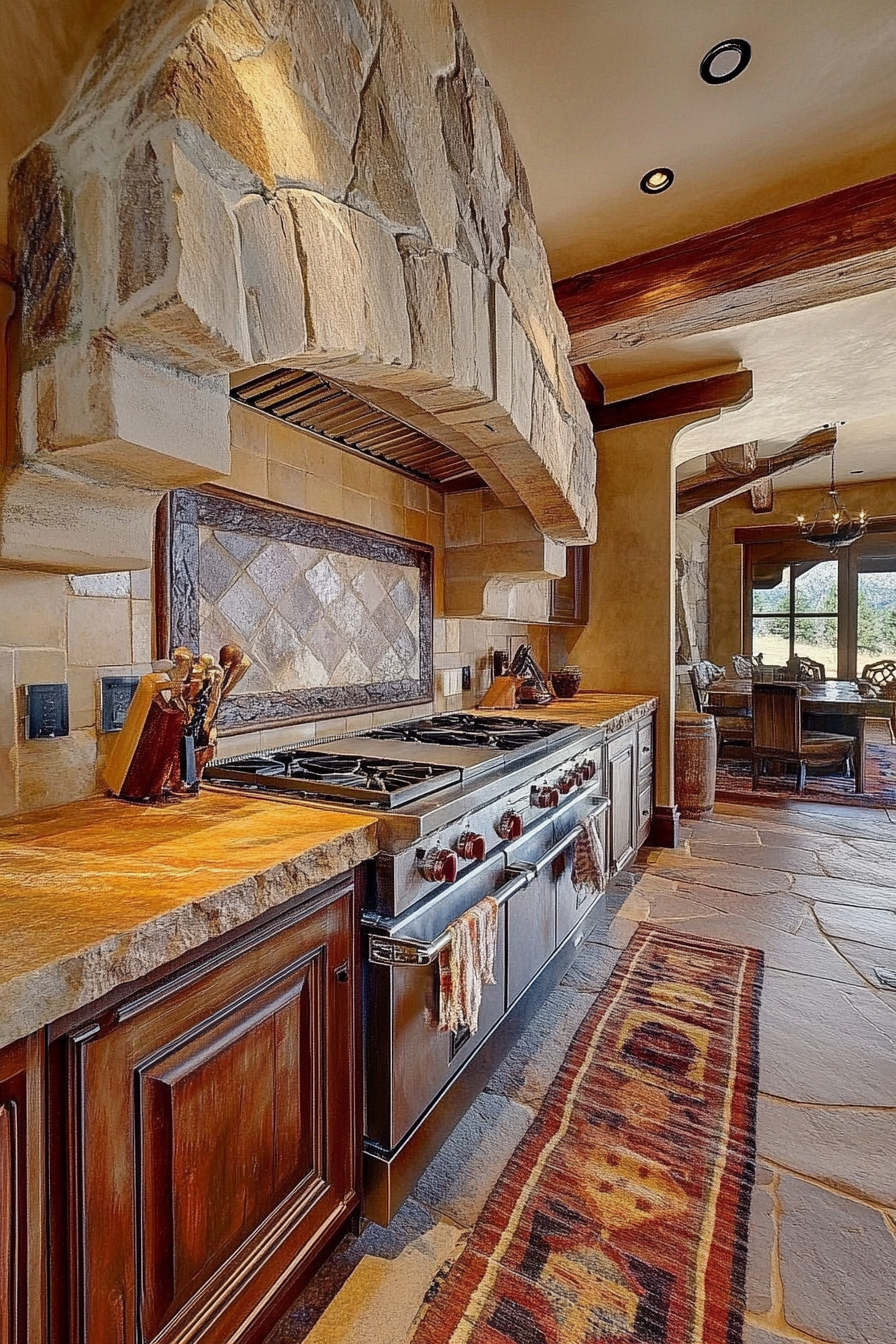 23. Natural Stone Elements (Farmhouse Kitchen Ideas) - Farmhouse Kitchen Ideas