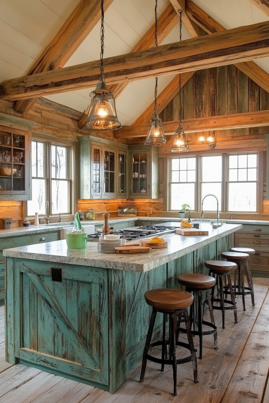 24. Bold Cabinet Colors (Farmhouse Kitchen Ideas) - Farmhouse Kitchen Ideas