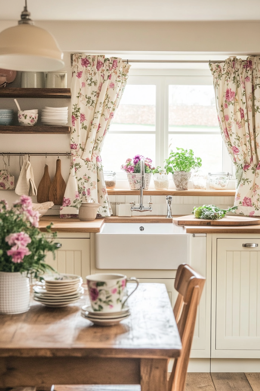 27. Floral Fabrics and Patterns (Farmhouse Kitchen Ideas) - Farmhouse Kitchen Ideas