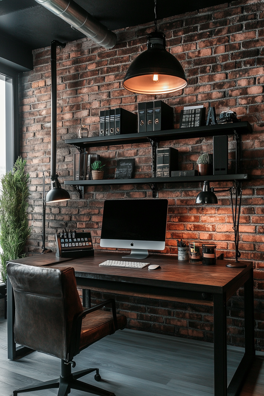 3. Industrial Chic (Simple Home Office Ideas) - Simple Home Office Ideas