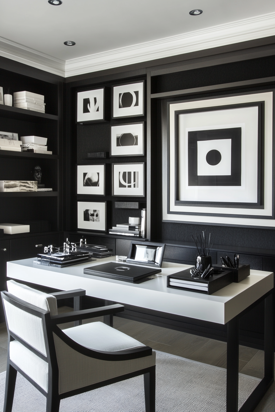 5. Classic Monochrome (Simple Home Office Ideas) - Simple Home Office Ideas